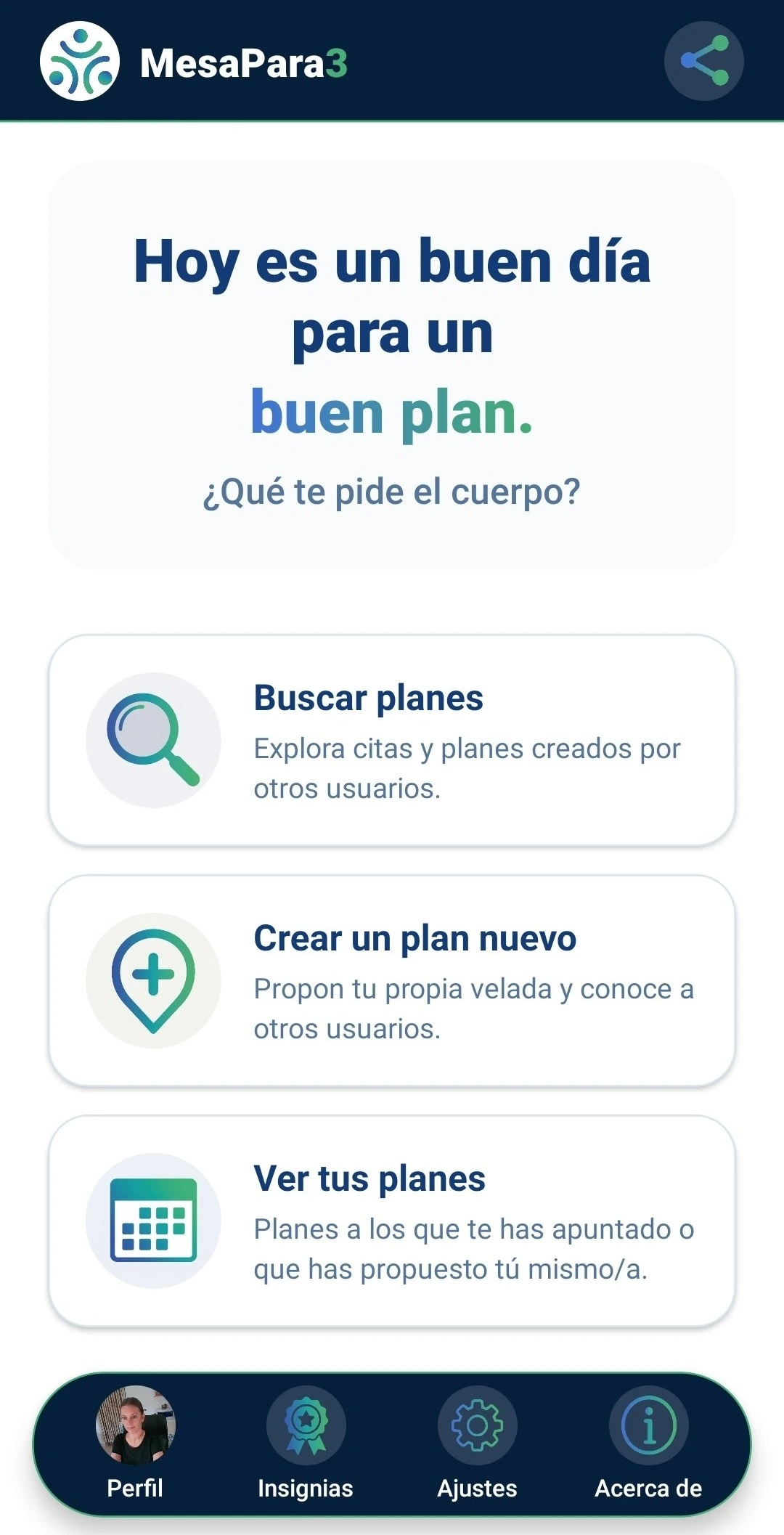 Pantalla principal Home