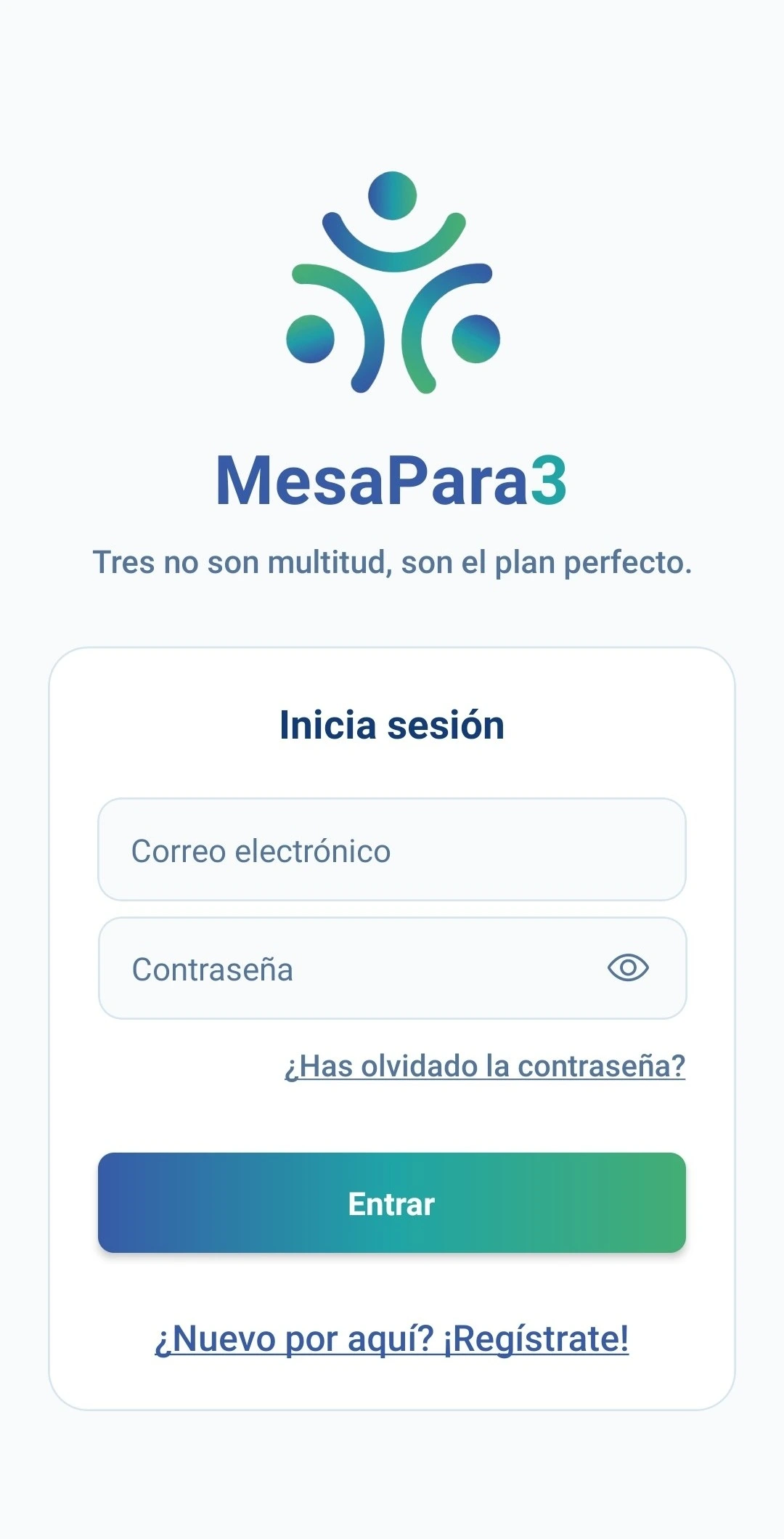 Pantalla de inicio de sesión